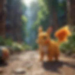 A vibrant screenshot showcasing a unique gameplay mechanic inspired by Pokémon.