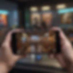A diverse array of mobile games displayed on various devices