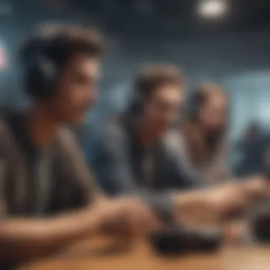 Diverse Gamer Community Illustration showcasing a diverse group of gamers engaging with Handheldly's gaming guides