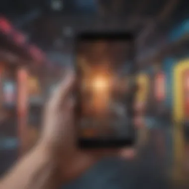 Immersive Gaming Experience Illustration symbolizing the immersive world of mobile gaming on Handheldly