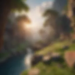 A vibrant landscape showcasing the beauty of Minecraft Pocket Edition with mods