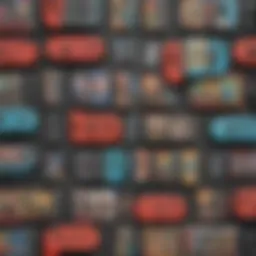 A vibrant collage showcasing iconic Nintendo Switch games