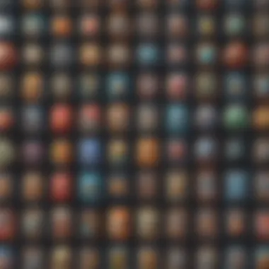 Diverse Collection of Offline Games Icons Illustration of a diverse range of offline cell phone games icons