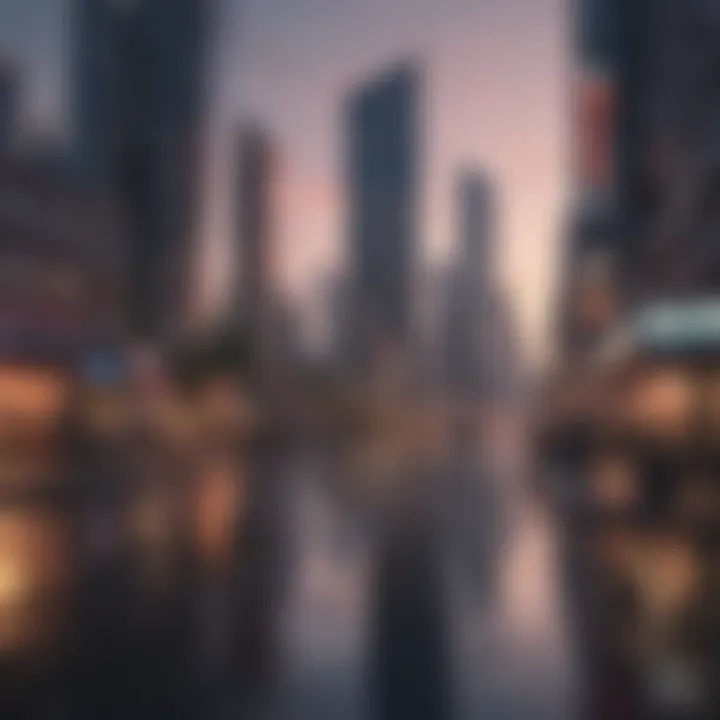 Virtual City Skyline at Dusk