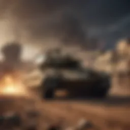 A thrilling tank battle in a vibrant online arena