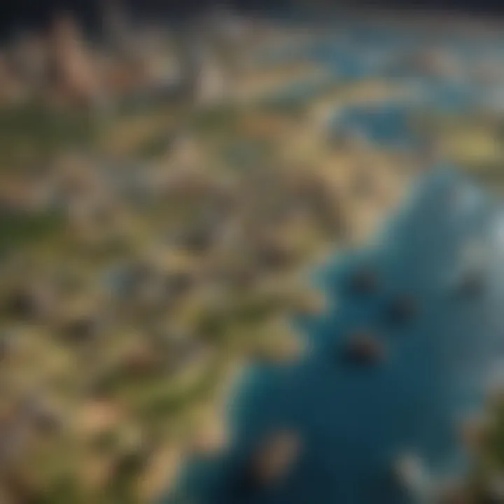 Strategic planning board showcasing civilization growth