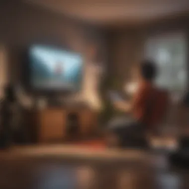 Illustration of a parent setting up Roblox parental controls