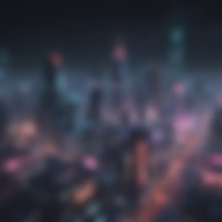 Roblox wallpaper with cyberpunk neon night skyline