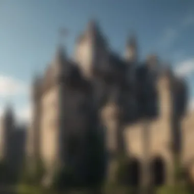 Intricate Medieval Fantasy Castle Art Roblox wallpaper featuring intricate medieval fantasy castle