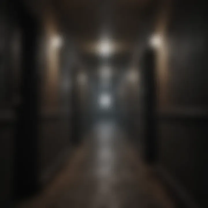 A dark and eerie hallway setting from a horror game