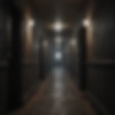 Eerie Hallway Setting A dark and eerie hallway setting from a horror game