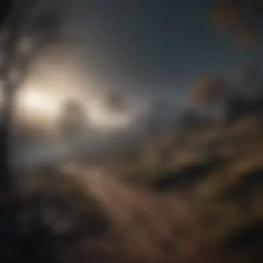 A Haunting Landscape Haunting nocturnal landscape filled with shadows