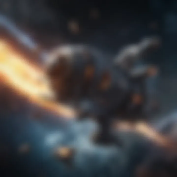 An exhilarating space battle scene showcasing advanced spacecraft engaged in combat.