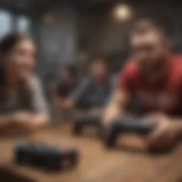 Exciting group gaming session