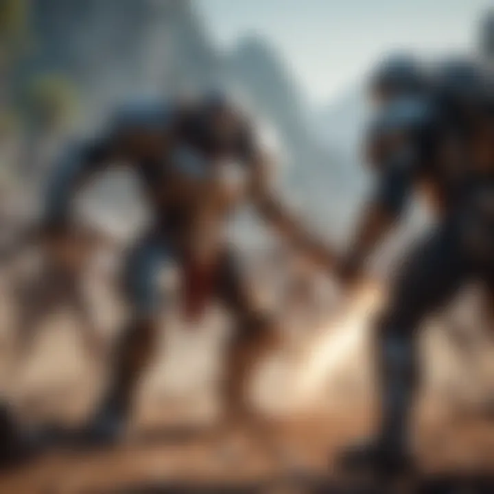 Epic Battle Scene in Non-Pay to Win Game A captivating screenshot depicting an intense battle scene in a popular mobile game.