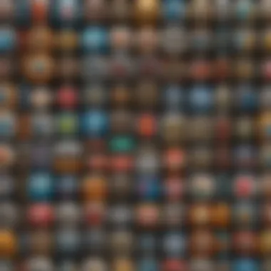 Collage of Top Mobile Word Game Logos A vibrant collage of top mobile word game logos