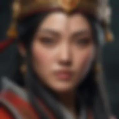 A visually stunning depiction of a Three Kingdoms character with vibrant graphics.