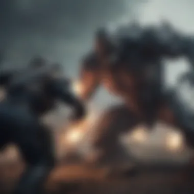 Battle Against the Monstrous Overlord Grim zombie boss in a post-apocalyptic setting