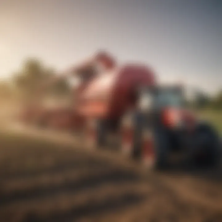 Detailed agricultural machinery in action