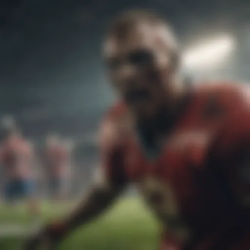 A thrilling moment in a football zombie game, showcasing intense gameplay.