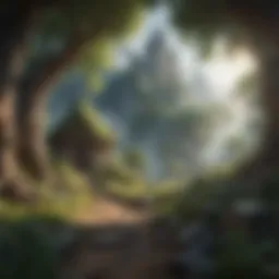 A captivating scene from a fantasy RPG showcasing lush landscapes
