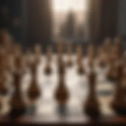 A strategic chess match occurring on a mobile screen