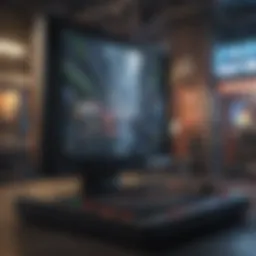 High-tech gaming graphics display