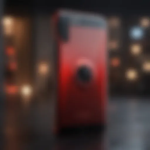 Close-up of the Red Magic phone showcasing its sleek design