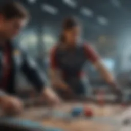 Vibrant game characters engaged in strategic gameplay