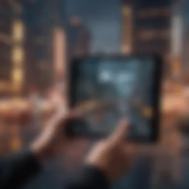 Strategic Planning for Urban Expansion A player engaged in strategic planning for city expansion on a mobile device