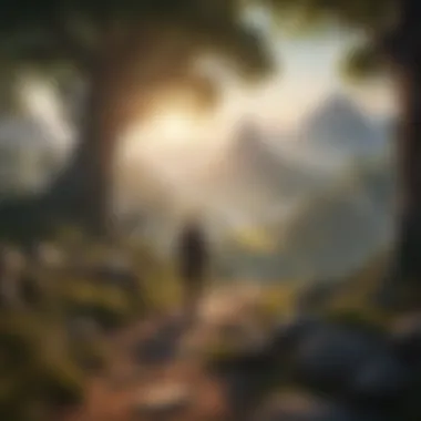 Epic Fantasy Offline Role-Playing A captivating landscape from an offline role-playing game filled with fantasy elements