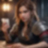Fantasy Warrior Holding Cards