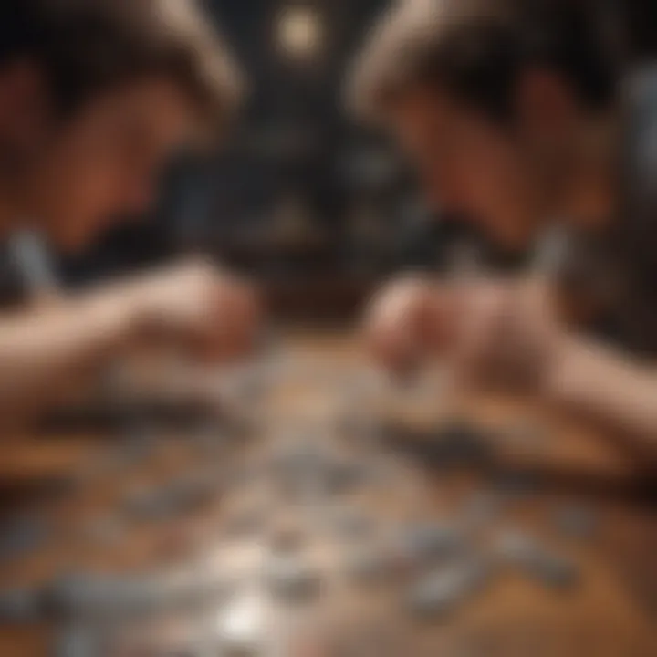 Illustration of friends collaborating in a puzzle-solving game