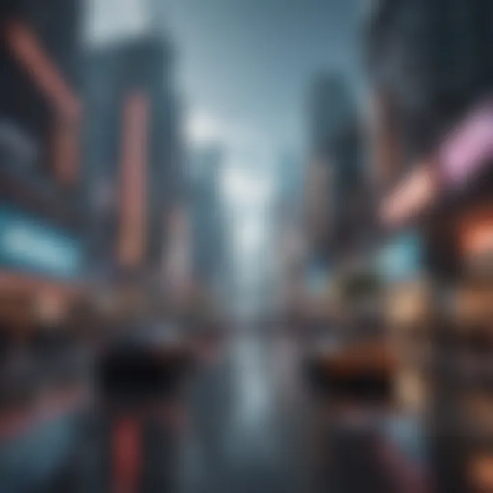 Futuristic Cityscape in Mobile Game