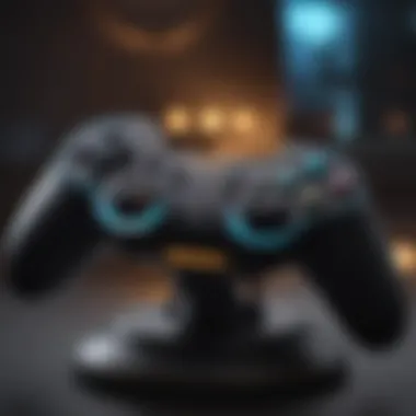 Gaming joystick with glowing lights