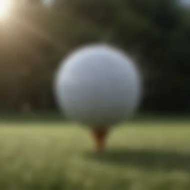 A close-up of a golf ball soaring through the air