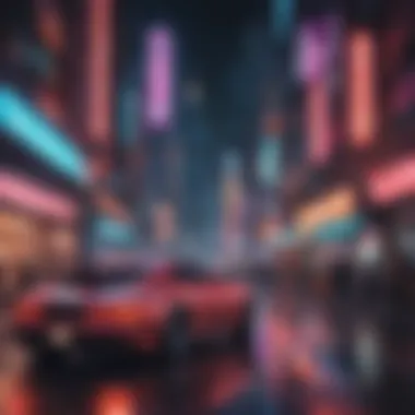 Neon Odyssey Futuristic cityscape with neon lights
