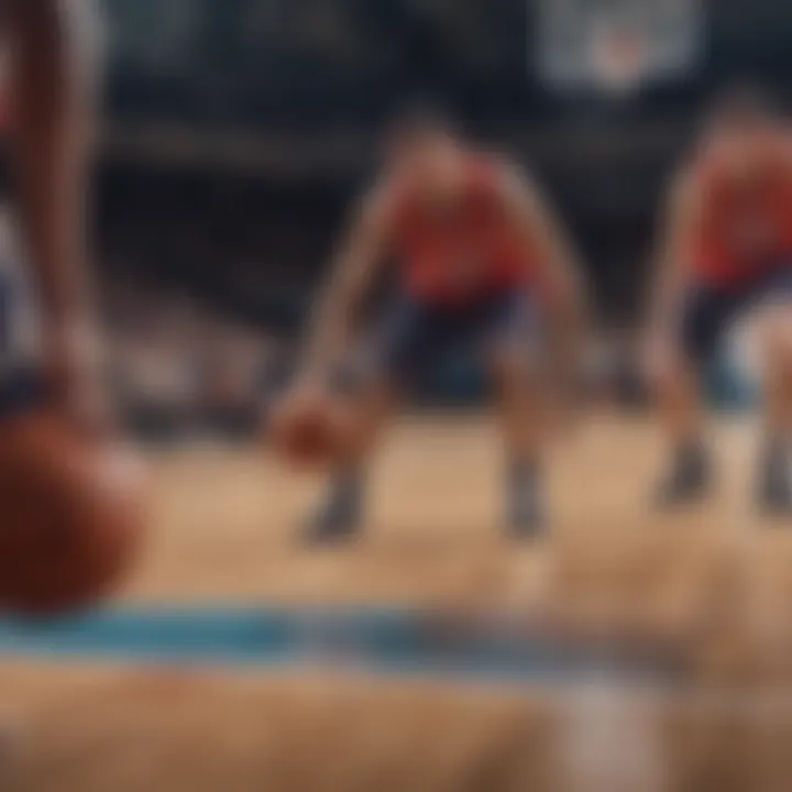 Strategic basketball gameplay on iPhone device