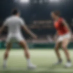 Dynamic tennis match on iPhone screen