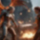 Epic battle scene in League of Angels: Fire Raiders