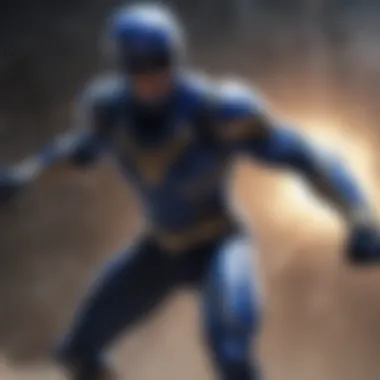 Morphed Blue Ranger executing a powerful attack