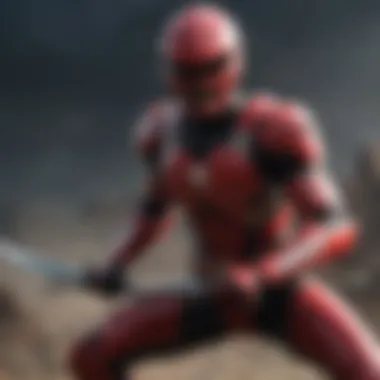 Warrior Red Ranger in intense battle stance