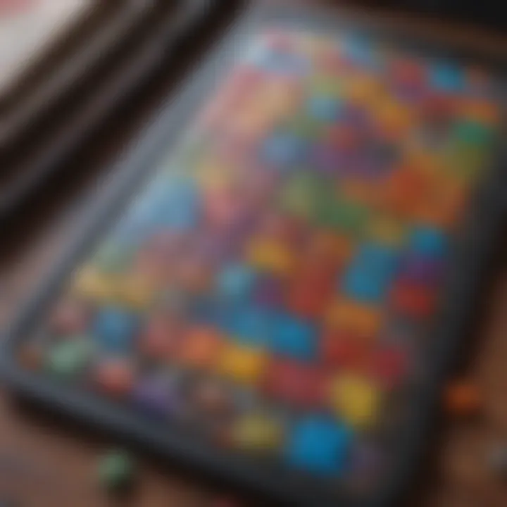 An artistic representation of a puzzle game on iPhone highlighting its colorful design