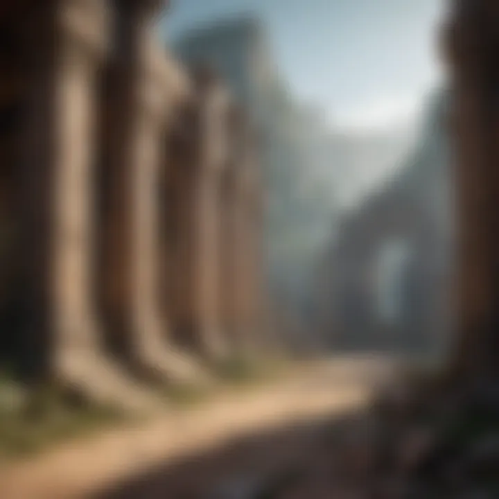 Mysterious Android Game Landscape with Ancient Ruins