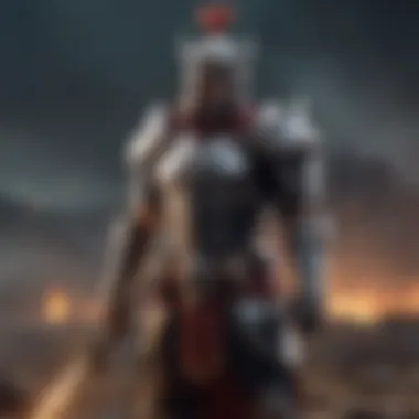 Mystical Warrior Dominating the Battlefield Mystical Warrior standing in a battlefield