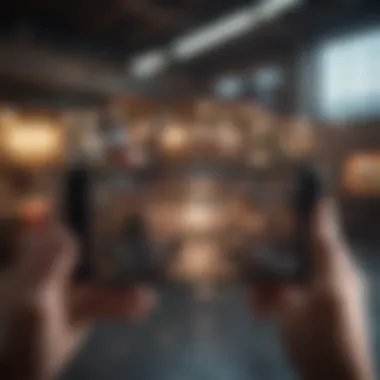 Immersive Gaming Experience Creative depiction of mobile offline gaming experience
