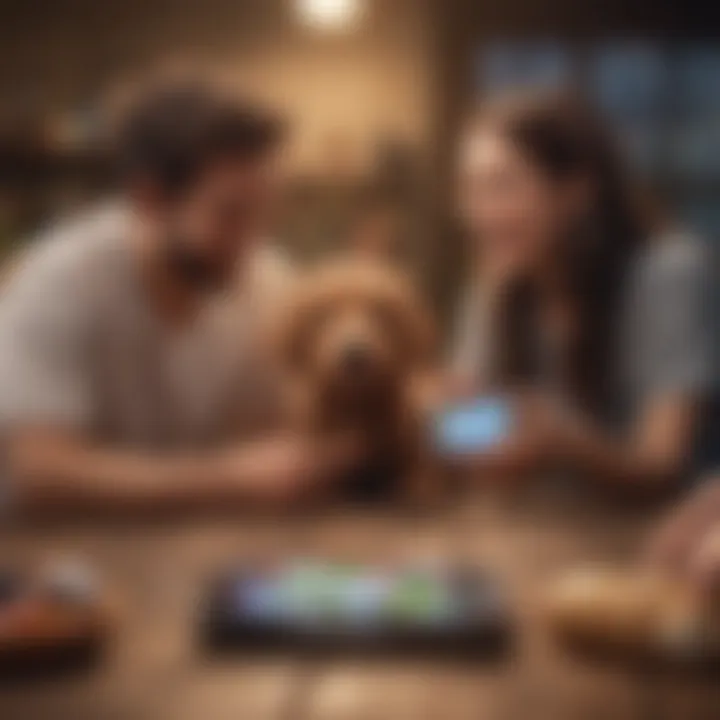 Virtual pet owners engaging in a social network within the game