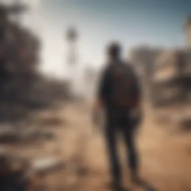 A mobile phone showcasing a post-apocalyptic survival game scene