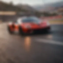 Dynamic racing scene featuring a vibrant racetrack
