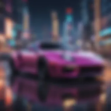 Neon City Racing An adrenaline-pumping racing game track with high-speed cars